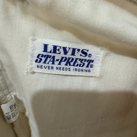 Men’s Vintage Sta-Prest Cream Corduroy Straight Leg Permanent Press Retro - 34 - Picture 5 of 6